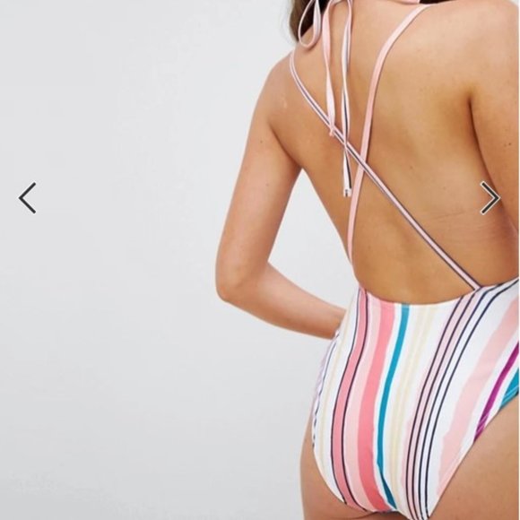 NWOT Cutout Waist Tie Front Swimsuit Size 4 - Picture 4 of 4